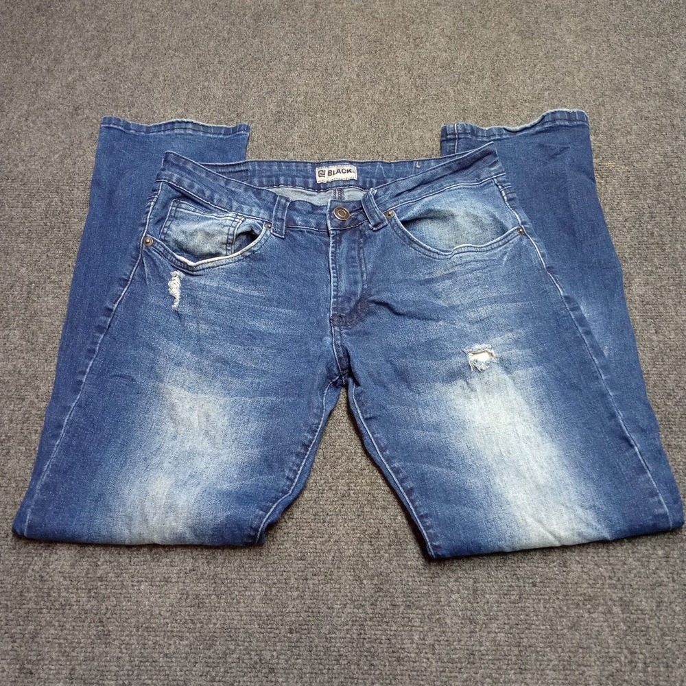 CJ Black Mens Jeans Size 28x30 Blue Slim Straight Faded Whiskered Stretch Pants
